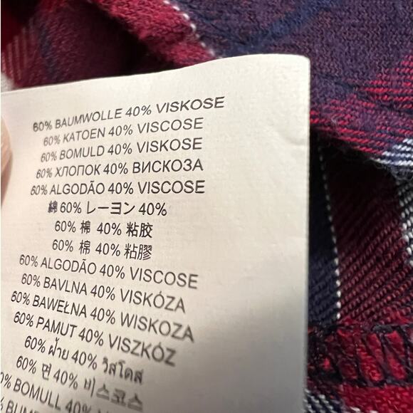 Michael Michael Kors Flannel Button-up Shirt in Red and Blue Plaid Hi-Lo Size XL - Picture 5 of 6